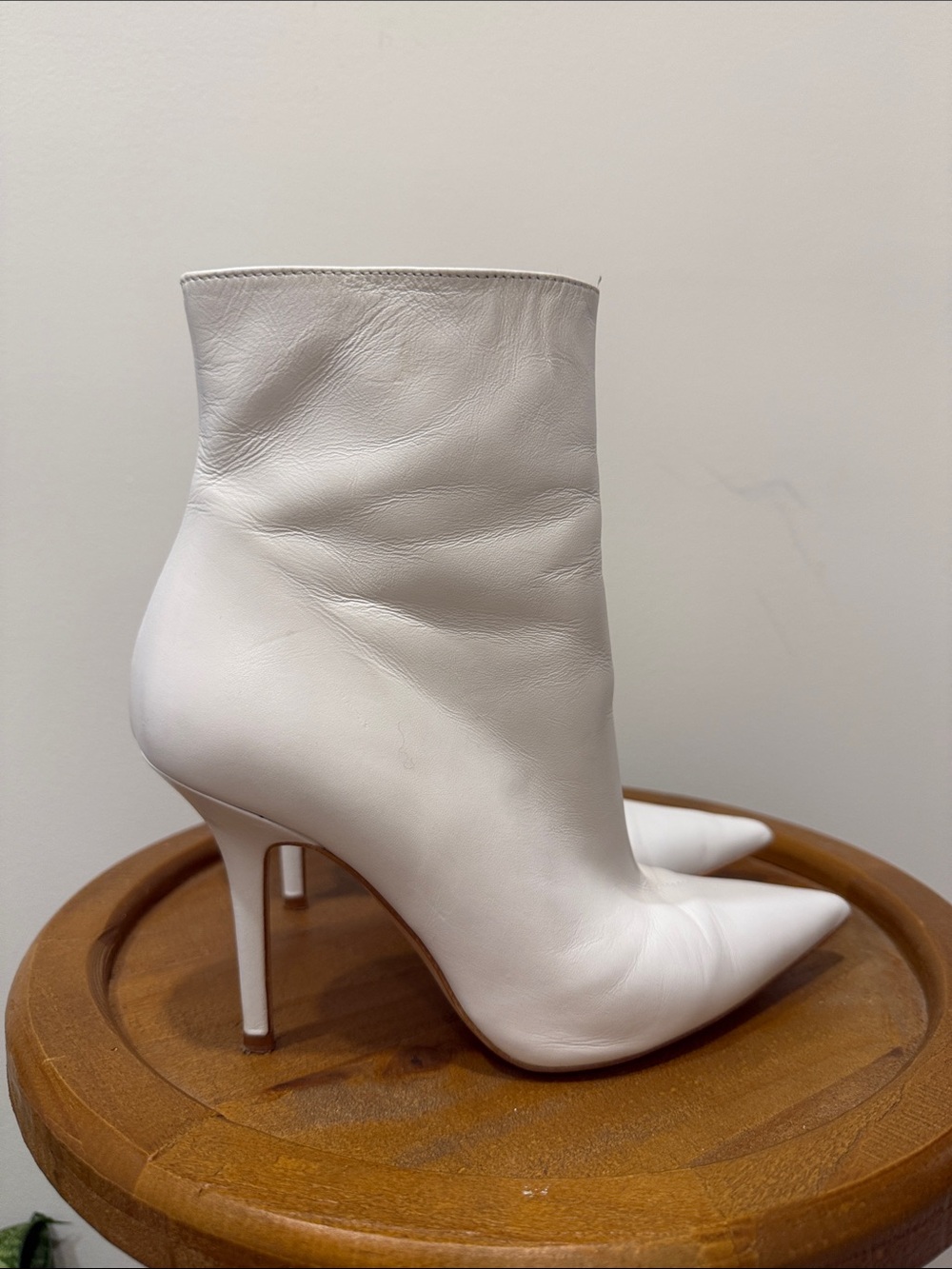 Zara White Pointed Toe Ankle Boots - Picture 3 of 12